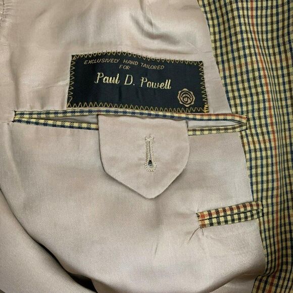 Filo A Mano Tom James Blazer Jacket Checkered Union Made Hand Tailored Size 44 - Picture 5 of 5